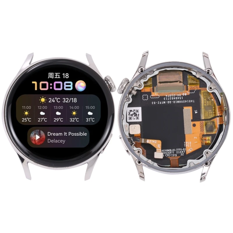 LCD Screen and Digitizer Full Assembly With Frame for Huawei Watch 3