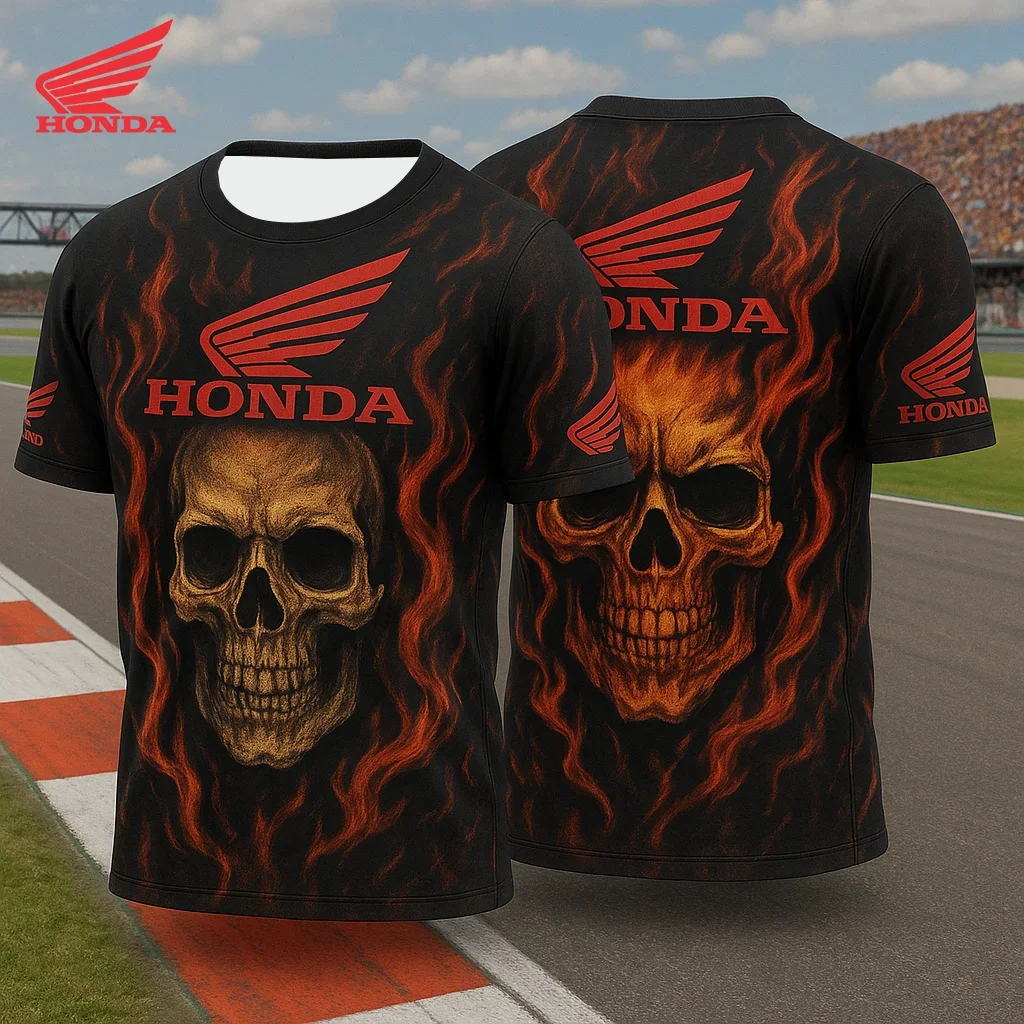 

Honda Racing Team Oversized Tshirt Motorcycle Cycling Jersey Breathable Sweat Wicking Sportswear Tops for Women Men Summer