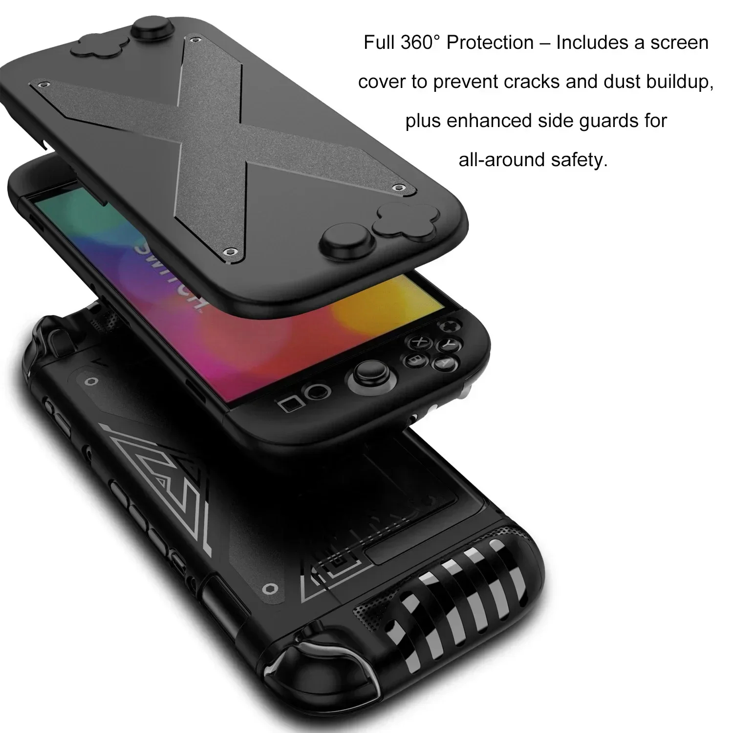 4-in-1 Set Anti-Drop & Dustproof 360° Protection Cases For Switch 2 Console & Joy-Con with Screen Cover for Switch 2 Accessories