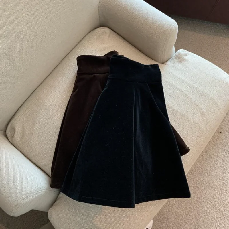 Vintage Mini Skirts Women Pleated L-4XL Pure Simply Folds Clothes Girlish All-match Temper Cozy Baggy Юбка Женская Korean trendy