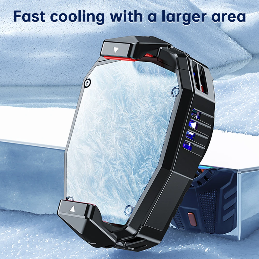 X119RGB Universal Mini Mobile Phone Cooling Fan Radiator Turbo Hurricane Game Cooler Cell Phone Cool Heat Sink