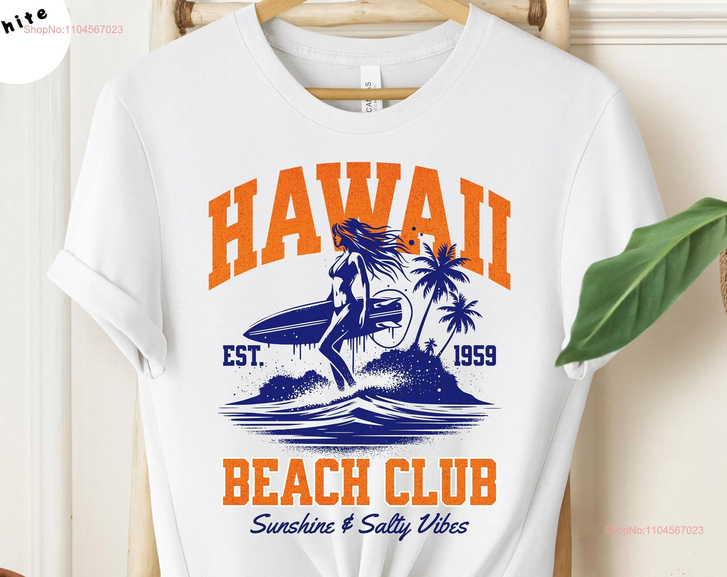 تي شيرت ريترو لركوب الأمواج هاواي بيتش كلوب سيرفر المشاعر الممتعة لقضاء العطلات بأكمام طويلة أو قصيرة