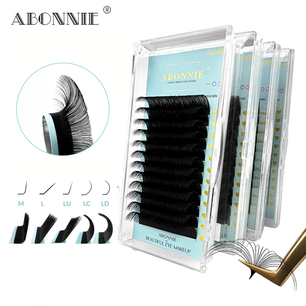 

Abonnie M/L/LU/LC/LD Cashmere Eyelash Extension Matte Handmade Soft Individual Eyelash Extension Classic Silk Cilios False Lash