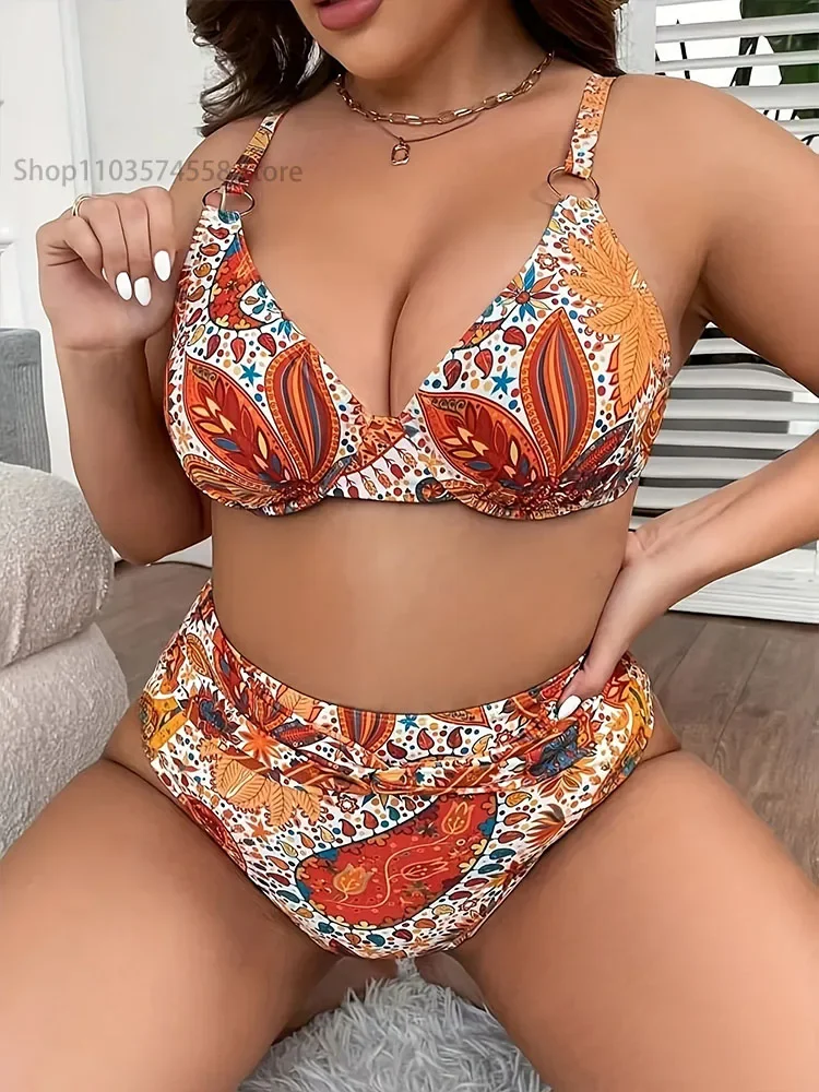 Damskie bikini z wysokim stanem, oversize\'owe stroje kąpielowe damskie, odzież plażowa