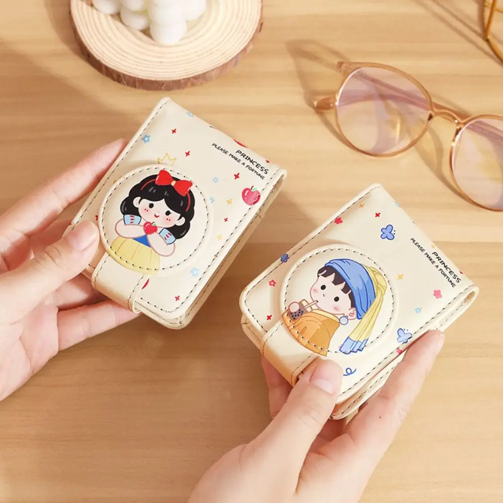 

Cute With Mirror Lipstick Bag Cartoon PU Leather Makeup Bag Portable Mini Lipstick Protective Cover