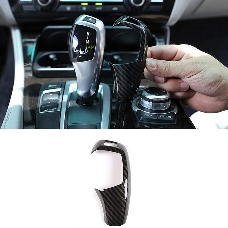 Super Sale Car Gear Shift Knob Cover Trim Carbon Fiber for BMW F20 F30 F31 F34 X5 F15 X6 F16 X3 F25 X4 F26 F1