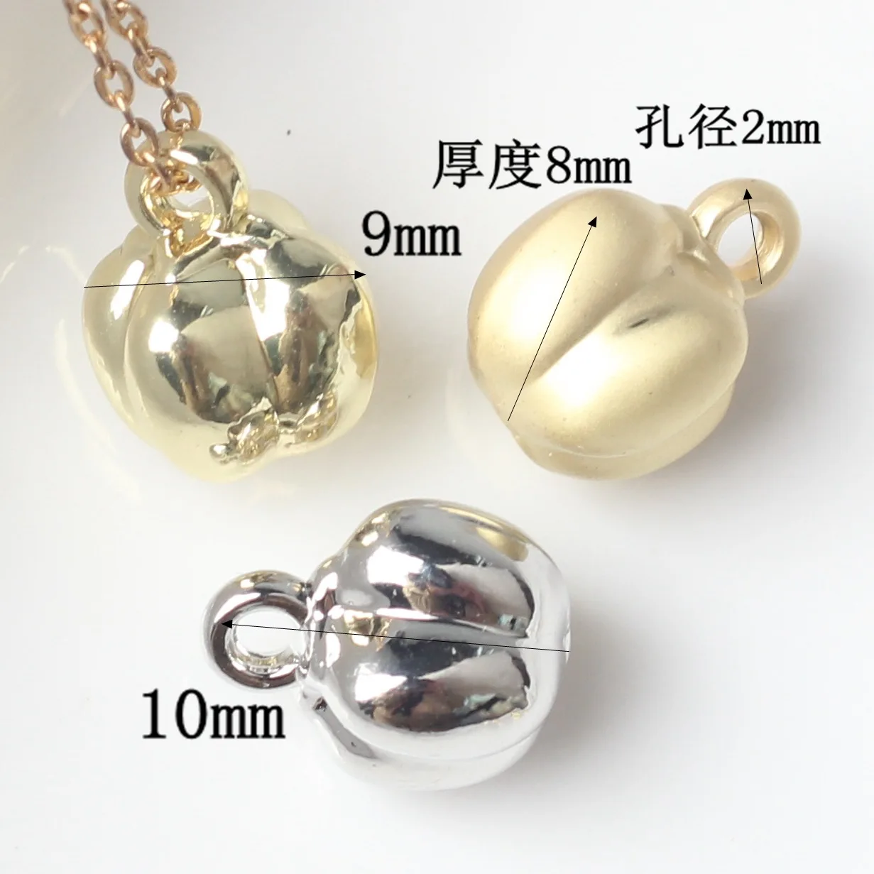 10Pcs/pack Simple Alloy Persimmon shape Pendant DIY Bracelets Necklaces Jewelry Accessories