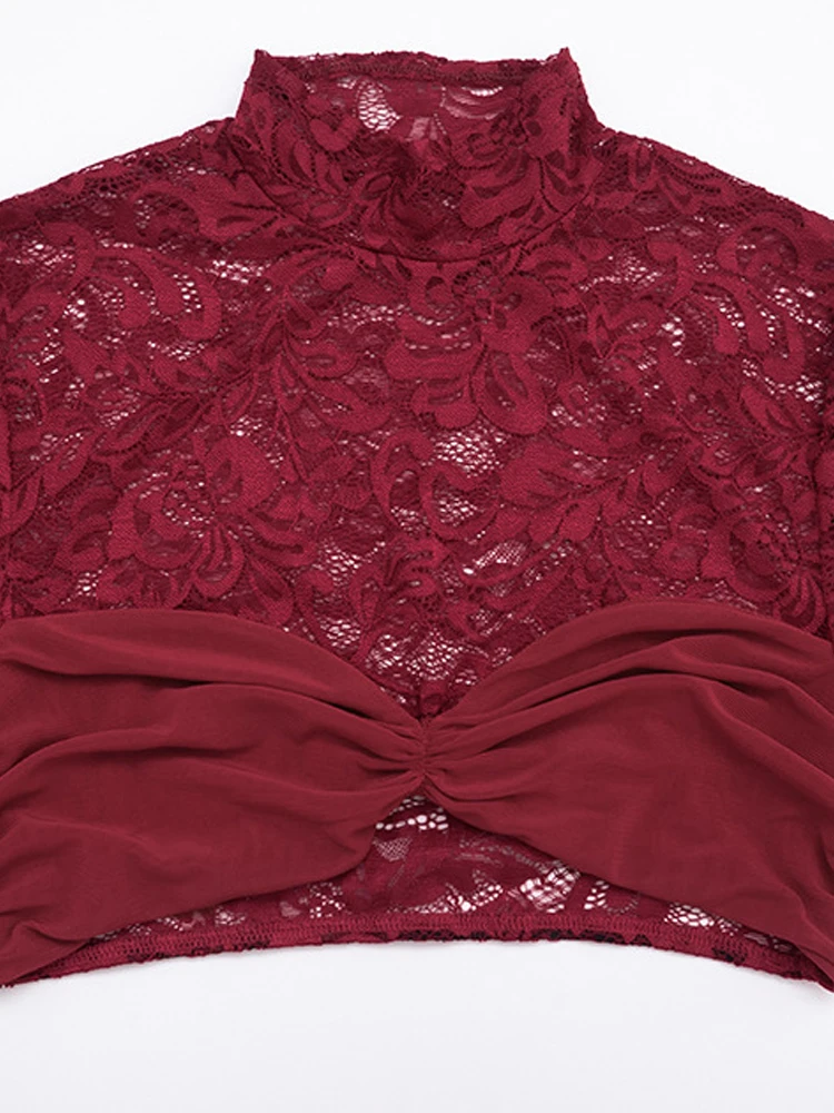 Kricesseen جميلة اقتصاص تويست التفاصيل أعلى + الأشرطة الطويلة تنورة مجموعة جلام المرأة الدانتيل الأزهار مجموعة قطعتين فستان عطلة وتتسابق