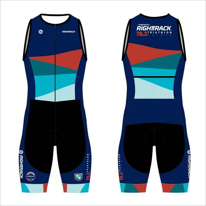 

Hot 70.3 World Triathlon Men's Trisuit Sleeveless Skinsuit Clothing Swimming Cycling Running Competition RIGHTTRACK Apparel