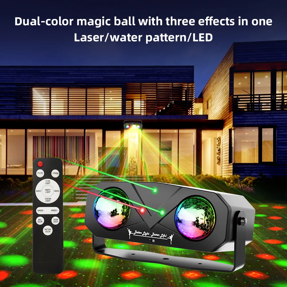 

F2 RGB LED Disco Light Rotating DJ Ball Strobe with Remote Control for Party Club Starry Show Strobe Lamp Magic Dance Car Gift