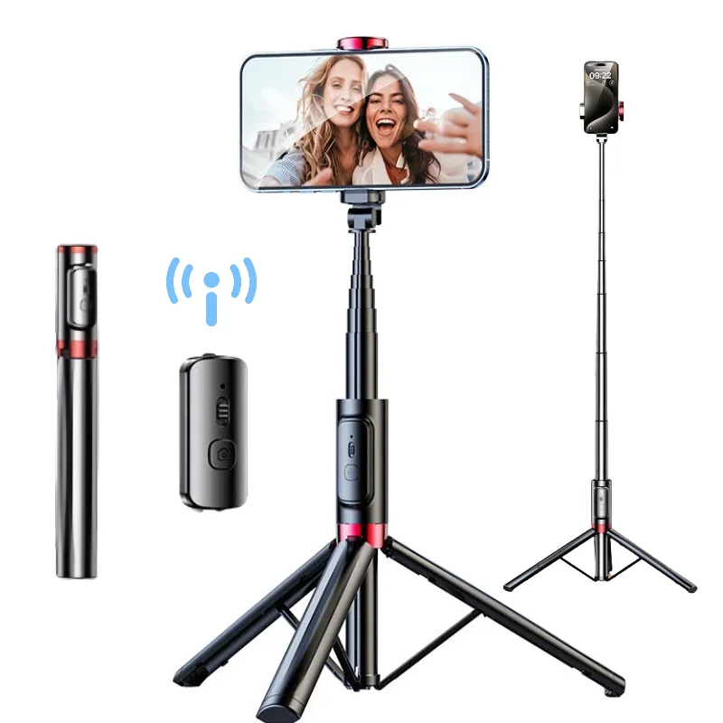 

Outdoor Bluetooth Selfie Stick Tripod 360° Rotatable Phone Holder Extendable Aluminum Alloy Stand for Travel Camping Photography