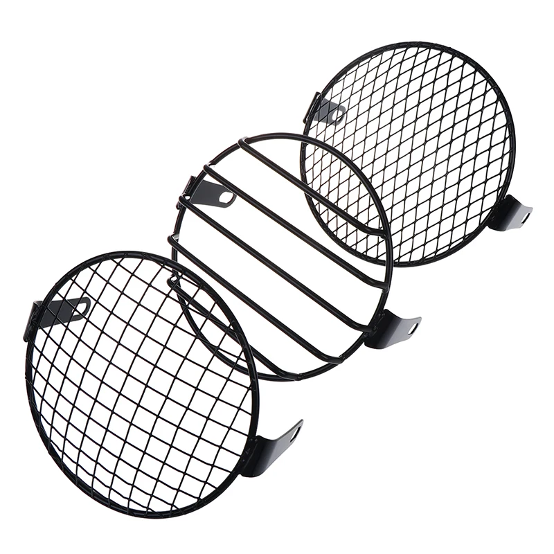 New5.75inch Metal Motorcycle CG125 Modified Headlight GN125 Cruiser Retro Light Grille Protective Ccover
