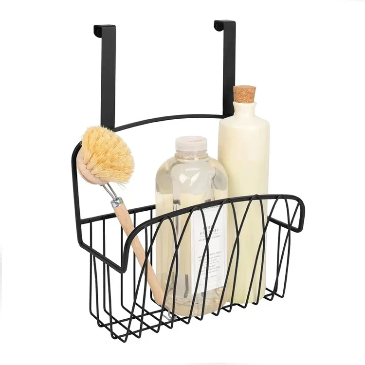 ZC1  JH-Mech Black Steel Wire Sink Organization for Kitchen and Bathroom Diversified Twist Cabinet Door Basket Wire Storage Rack