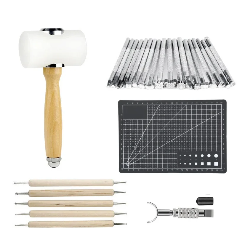 

Handmade leather goods making tool set, handmade leather bag worker E18