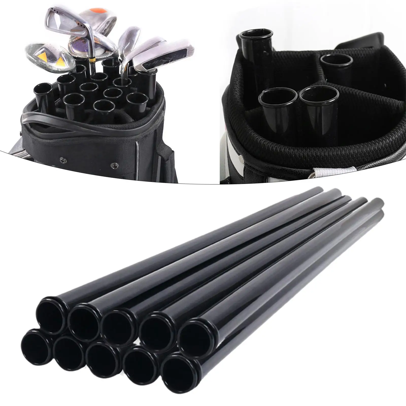 

10 Pieces Golf Club Tubes Black Reusable Portable Golf Club Holder Collector,Golf Club Organizer Golf Accessories Equipment