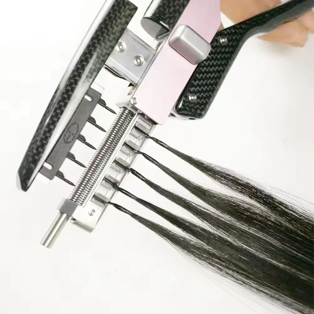 وصلات شعر 6D شعر بشري غير مرئي حلقة صغيرة غير ملحومة لصالونات التجميل يمكن بيرم وصبغه، بدون أثر بشكل طبيعي مستقيم 1 جرام/حبلا