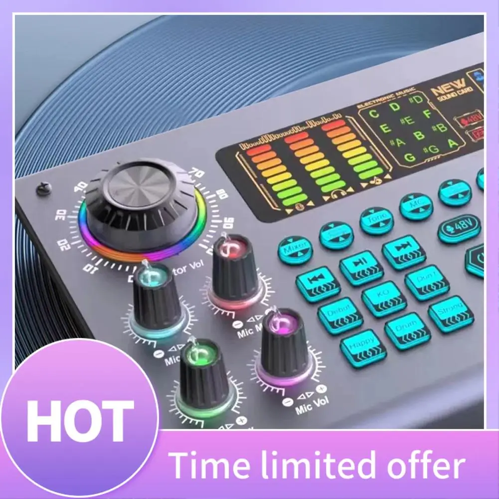 

B68A Professional Podcast Live Sound Card DJ Mixer Audio Mixer Equipment For PC Recording Singing Streaming Gaming