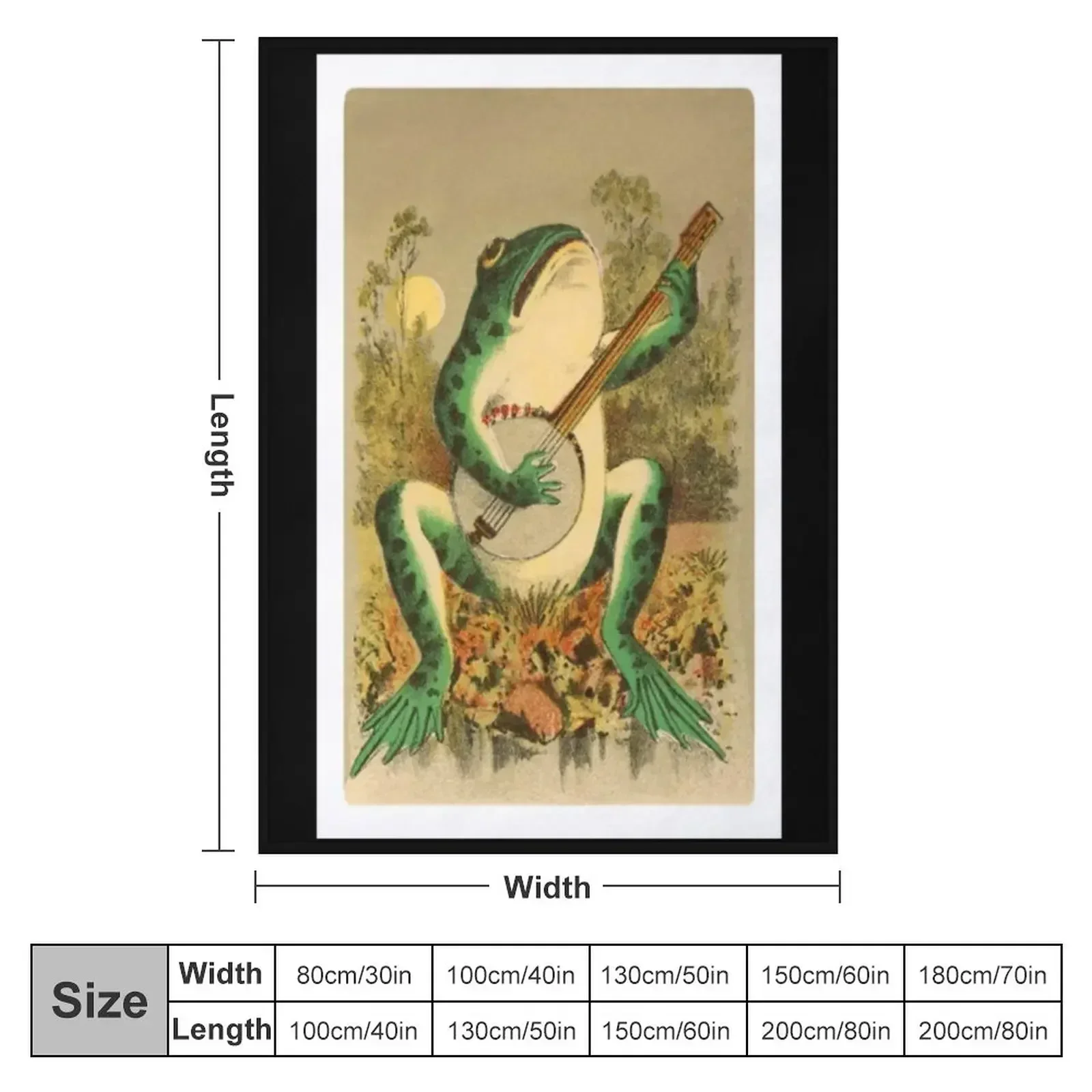 frog with a banjo Throw Blanket couch cozy soft plush fuzzy picnic outdoor blanket