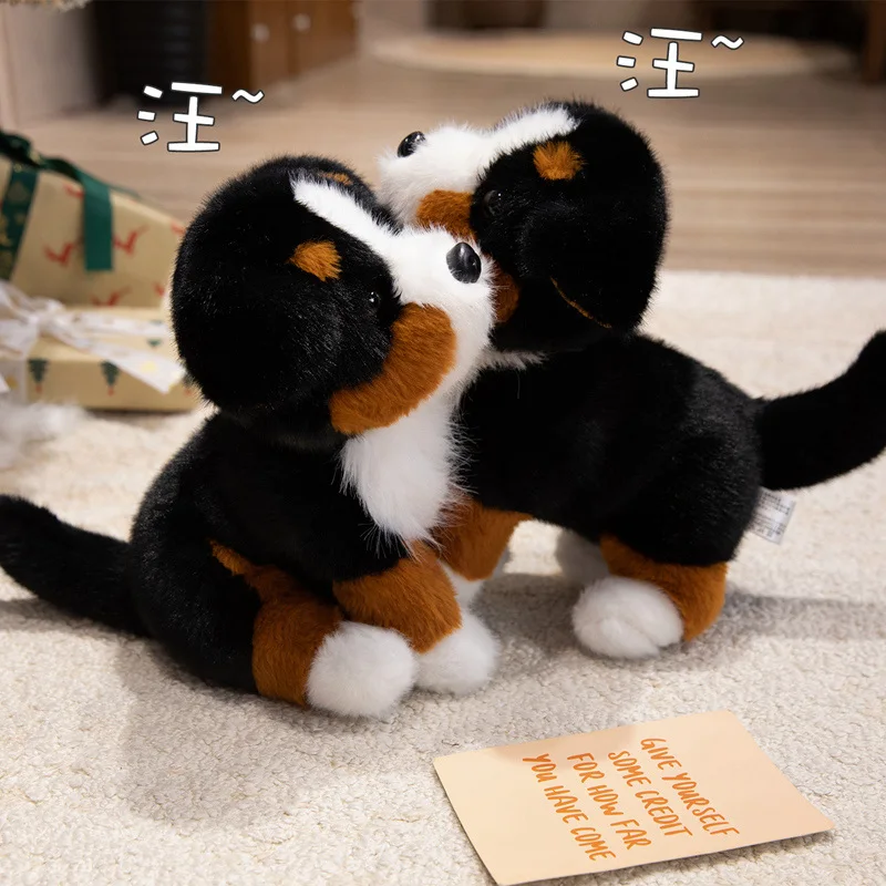 Lifelike Plush Bernese Mountain Dog Toy Stuffed Animals Soft Simulation Cute Puppy Pet Doll Children Kids Girls Lovely Gift - view 2