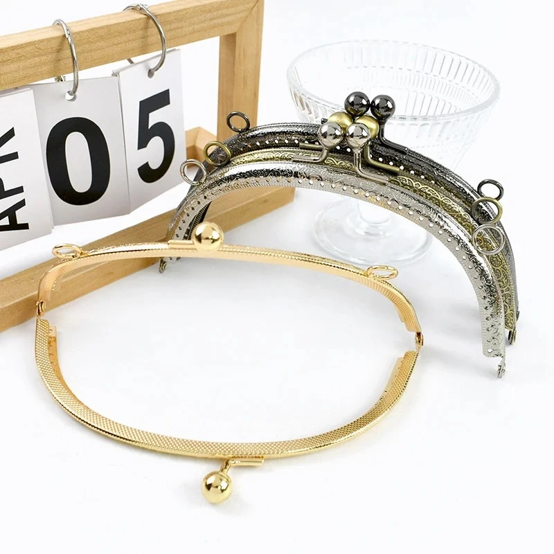 1/2/5Pcs 16.5cm Purse Frame Metal Buckles Hardware Clutch Kiss Lock Clasp Wallet Handbag Handle Hook Bags Closure Accessories