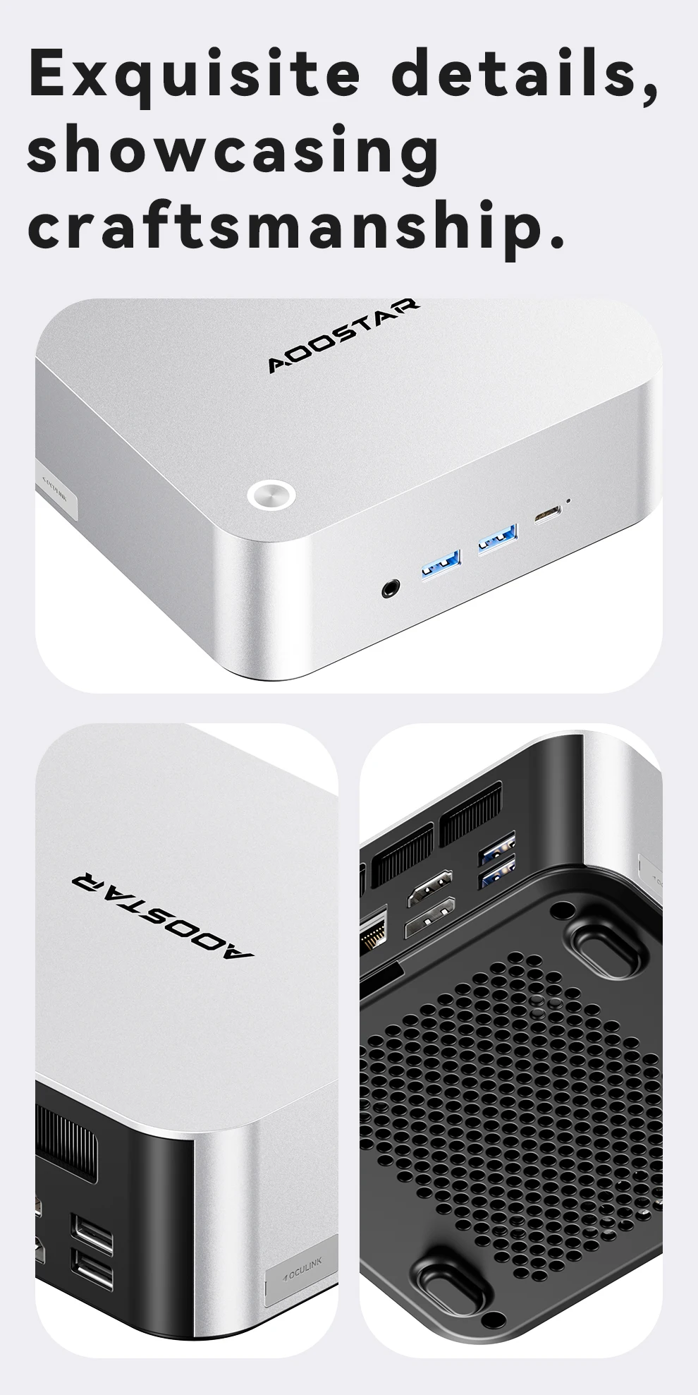 AOOSTAR MACO Mini PC AMD Ryzen 7 H255 Mini PC Windows 11 WiFi 6 USB4 Gaming PC DDR5 5600MHz Support 4 Display 4K/8K Computer