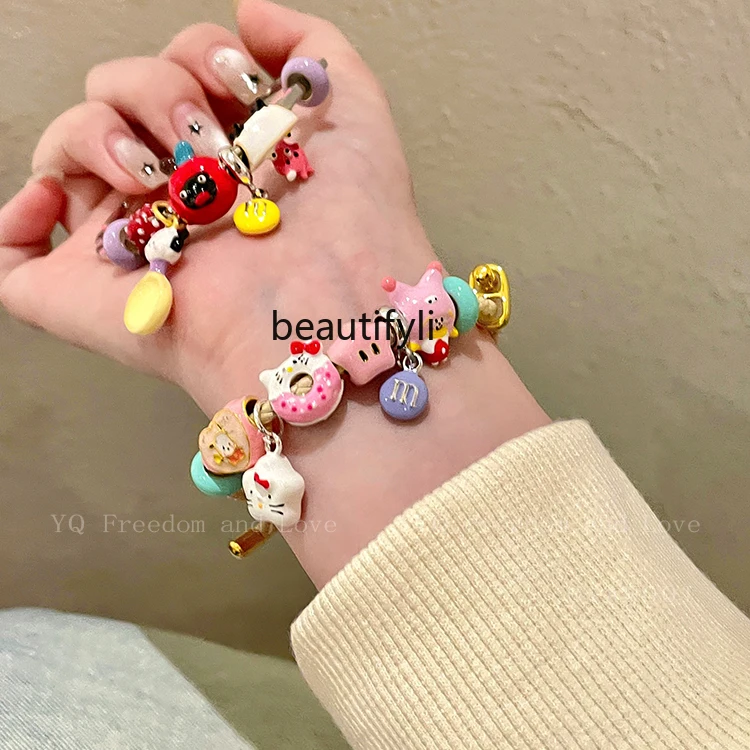 Summer Dopamine Cute Cartoon Beaded Bracelet Colorful Advanced All-Match Exquisite Bracelet Hand