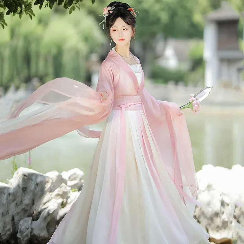 

JY17 Original Hanfu Female Waist-length Ancient Dress With Wide Sleeves Flowing Fairy Skirt Improvement Daily Super Fairy Autumn