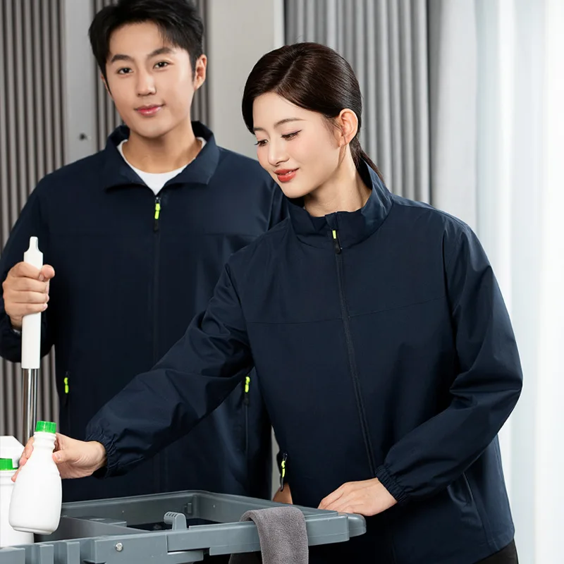 

Куртка для персонала по уборке гостиниц, рабочая одежда, водонепроницаемая, ветрозащитная, с длинным рукавом, униформа для уборки в отелях, на объектах, в больницах, осень-зима