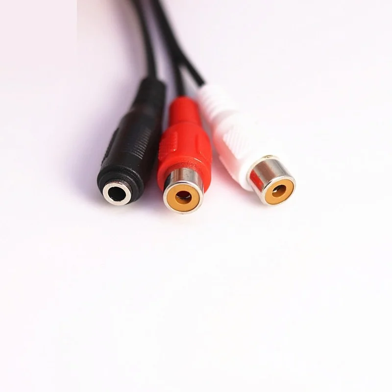 Universal 3.5mm Stereo Audio Female Connector Jack To 2 RCA Female Socket To Headphone 3.5 Y Adapter Cable Q1