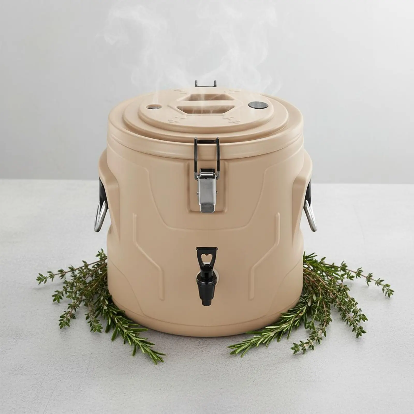 

Stainless Steel Insulated Barrel Double Wall Insulation Stainless Steel Food Barrel Large Capacity Food Warmer Easy to Clean