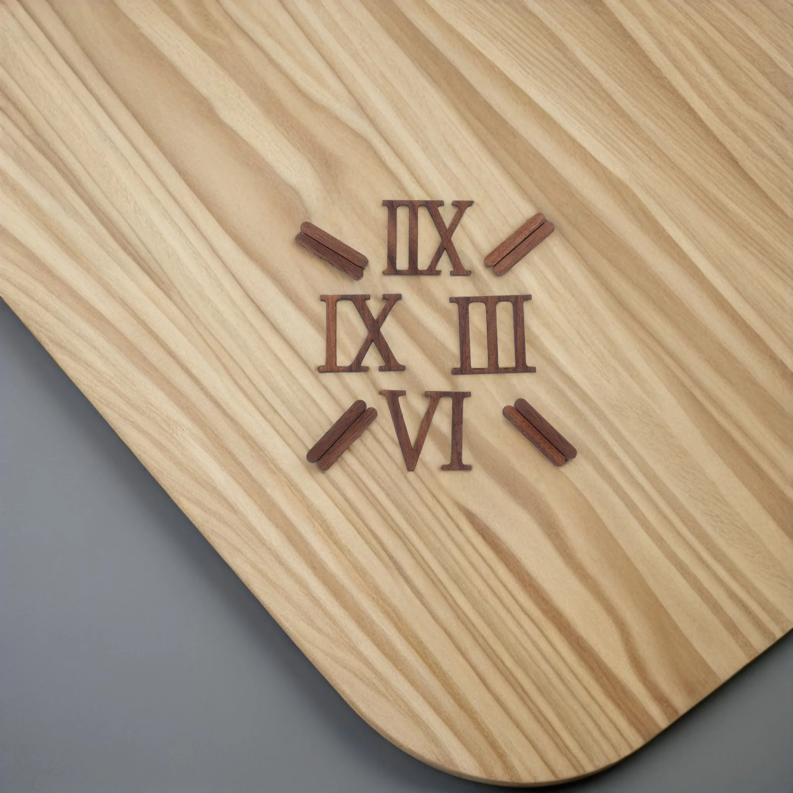 

12pcs Roman Numerals Wood Clock Numbers Diy Wall Clock Kit Unfinished Wooden Cutouts Craft Decor Accessories Tool Organization