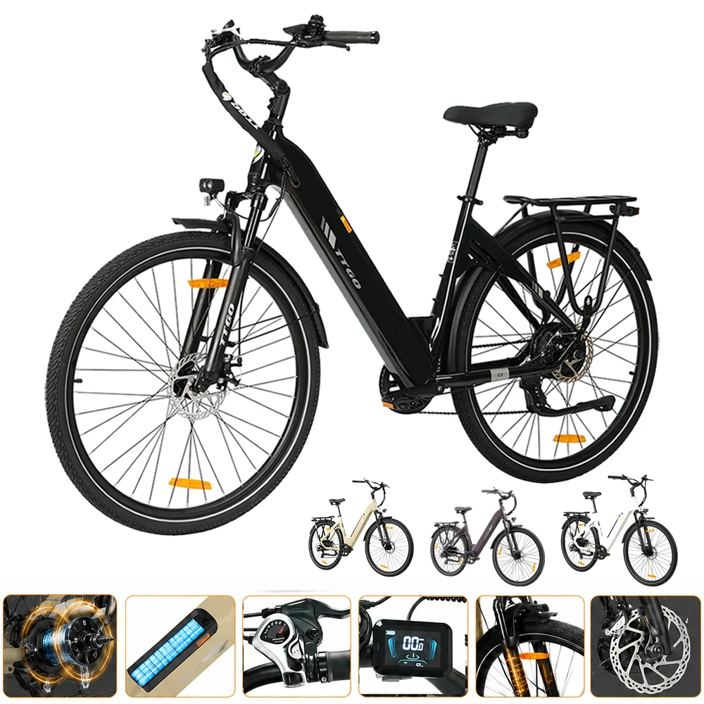TTGO C3 SE 28" Urban E-Bike für männliche Pendler, bis zu 120 km Reichweite, 650Wh herausnehmbarer Akku, 250W Motor, Elektrofahrrad für Pendeln und Touren, 7-Gang-Schaltsystem