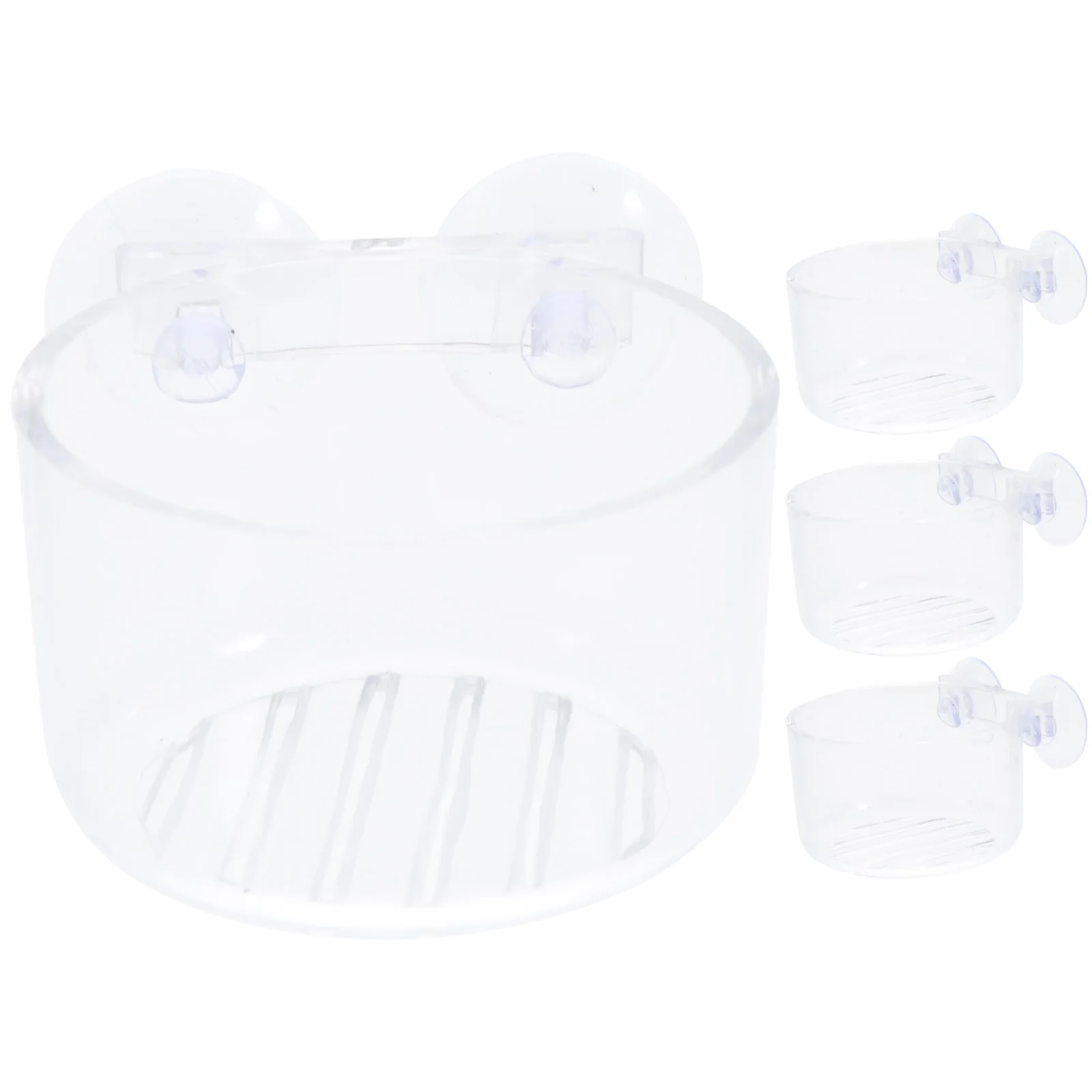 

4pcs Aquarium Flower Pot Acrylic Aquatic Planter Fish Tank Suction Cups Plant Pot with Hole for Hydroponic Plants Decor