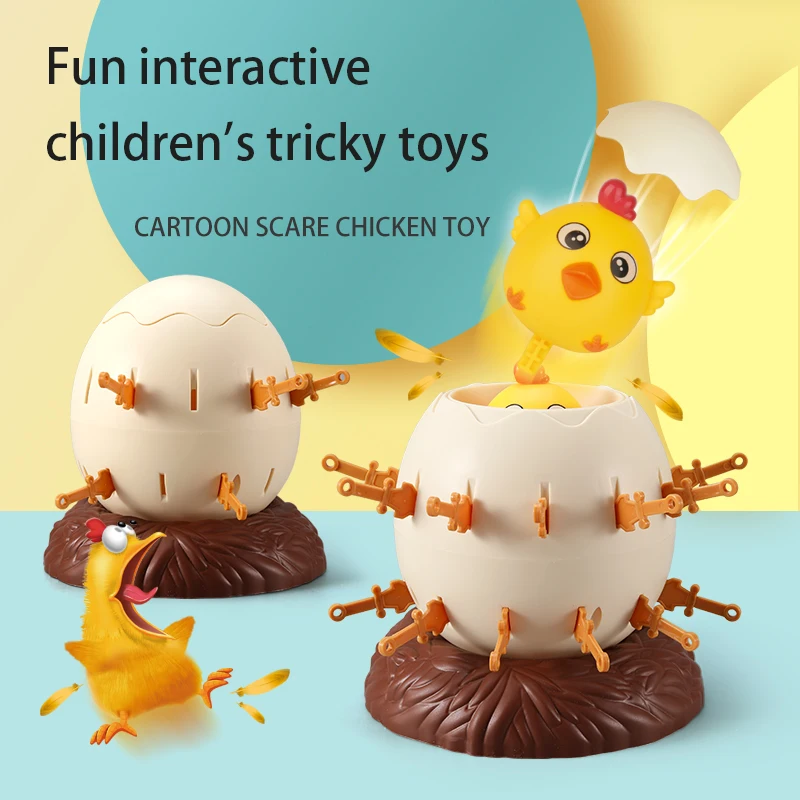 

Z20 Funny Novelty Children Stab Pop Up Toys Fright Chick Lucky Tricky Jumping Barrel Egg Family Game Gadget Jokes for Kids Gifts