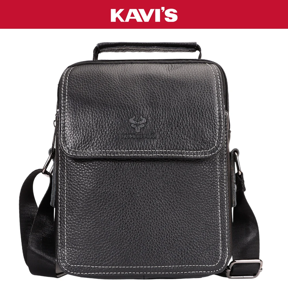 Men Genuine Leather Flap Crossbody Shoulder Bag Messenger Handbag With Top Handle Fit iPad Mini For Daily Travel