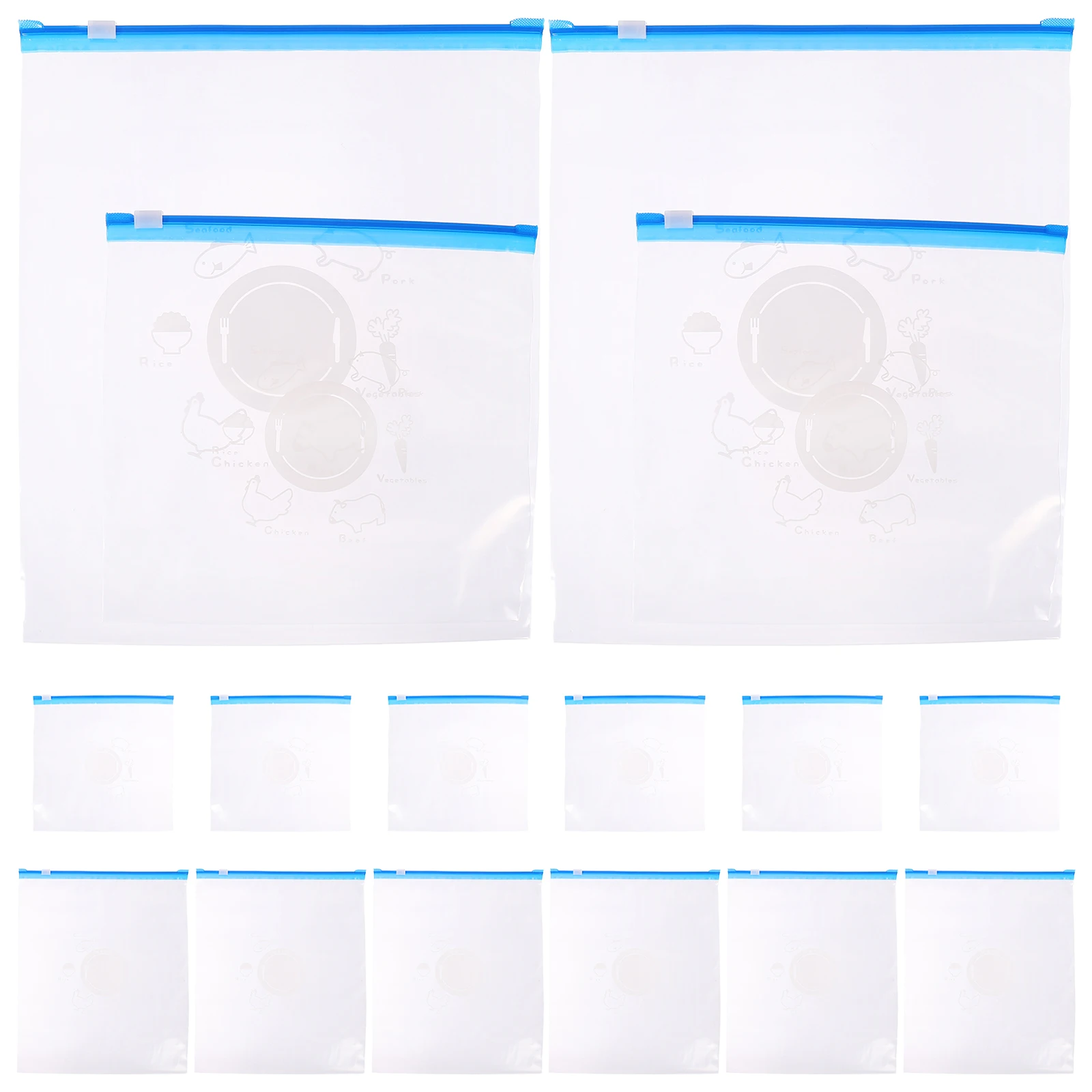 

20pcs Food Preservation Bags Sealing Storage Bag For Kitchen Snack Waterproof Pouch Fruit Anti-Smell Storage Pe Material