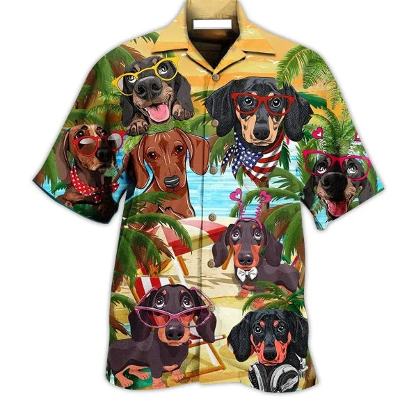 New Men's Plus Size 3D Digital Printed Hawaiian Shirt