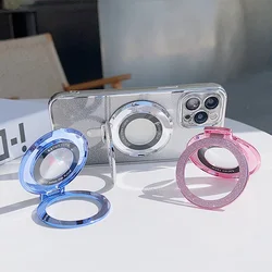 Luxury Magnetic Ring Bracket Stand Case Phone Back Sticker Bracket For IPhone 15 Pro Max 14 13 S24 S23 Ultra Phone Holder Cover