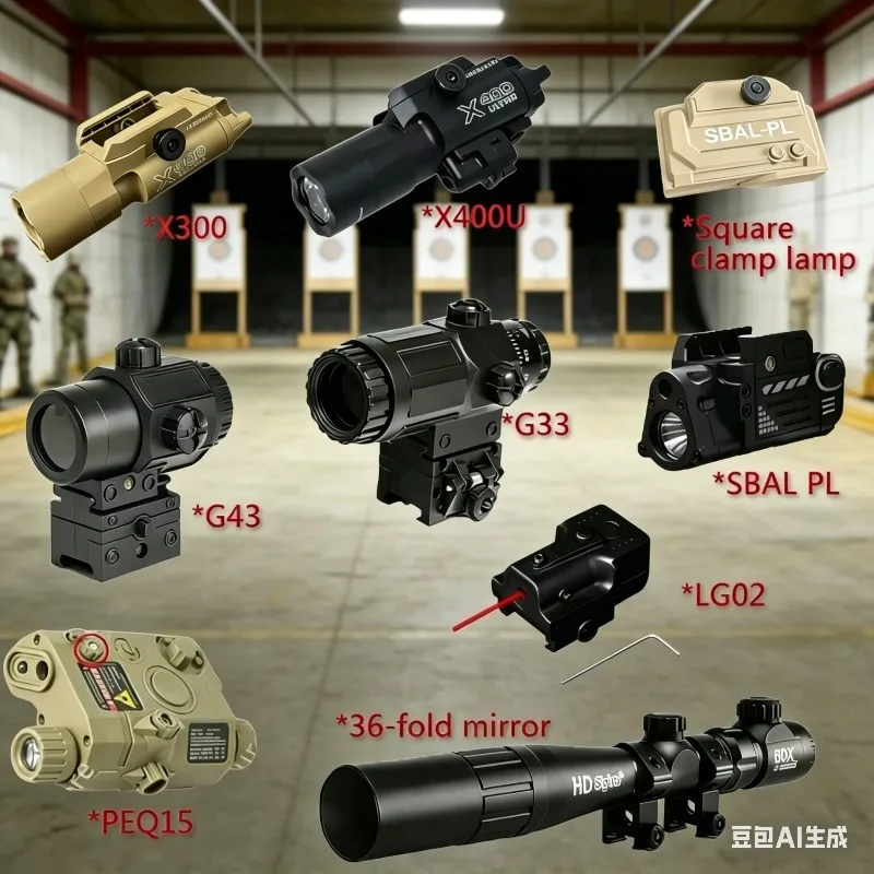 Multi-Functional 20mm Rail Tactical Set PEQ15 Laser Sight Flashlight Airsoft Gun Parts for CS Wargames