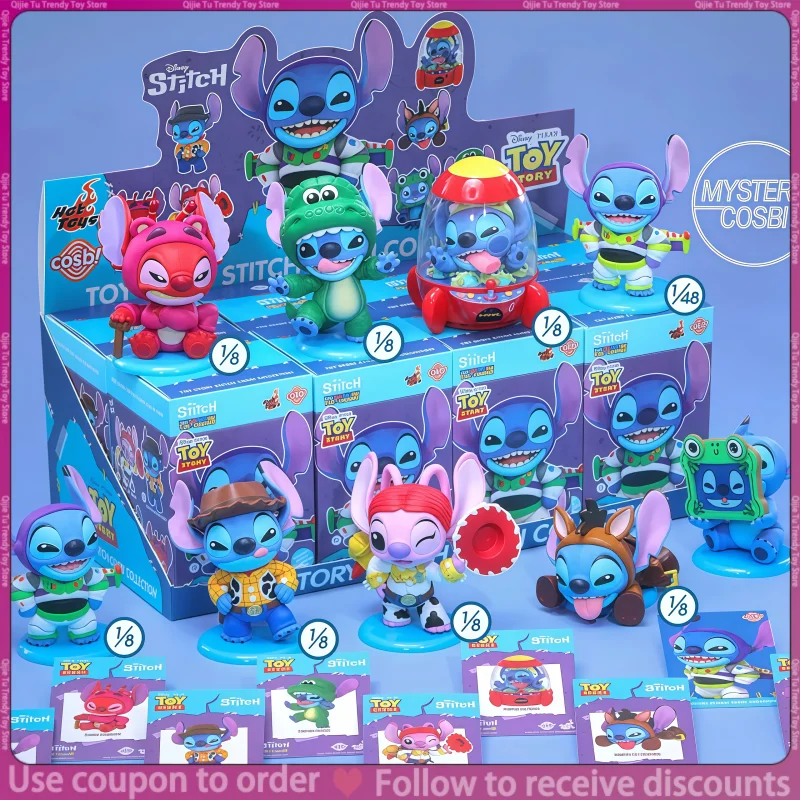 

Genuine Hot Toys Stitch And Toy Story Cosbi Collection Blind Box Mini Figure Pvc Collectible Cute Gifts For Girls About 7-10cm