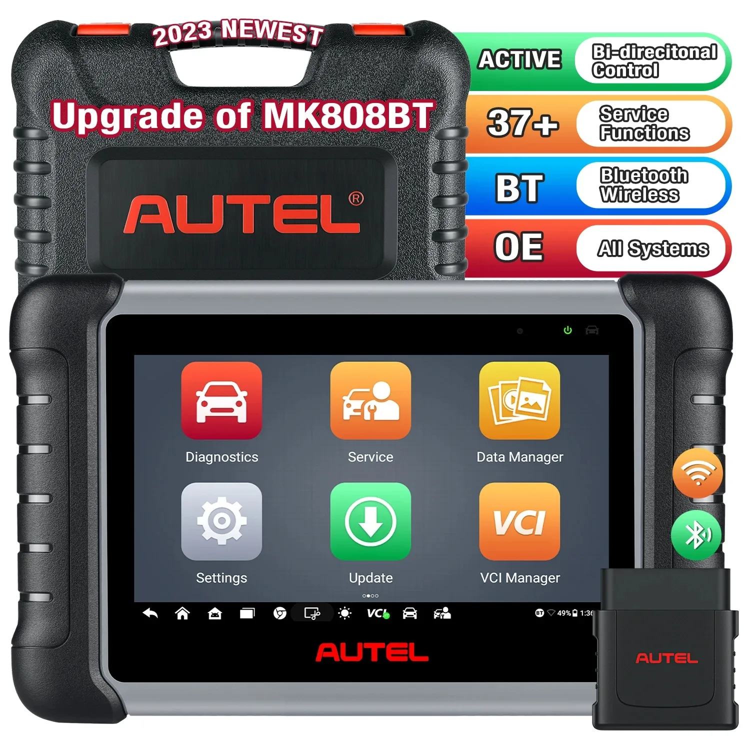 Autel MaxiCOM MK808BT PRO OBD2 Scanner Auto Bidirectionele Diagnostische Tool OBD2 Codelezer Alle Systeemdiagnostiek PK MK808KBT