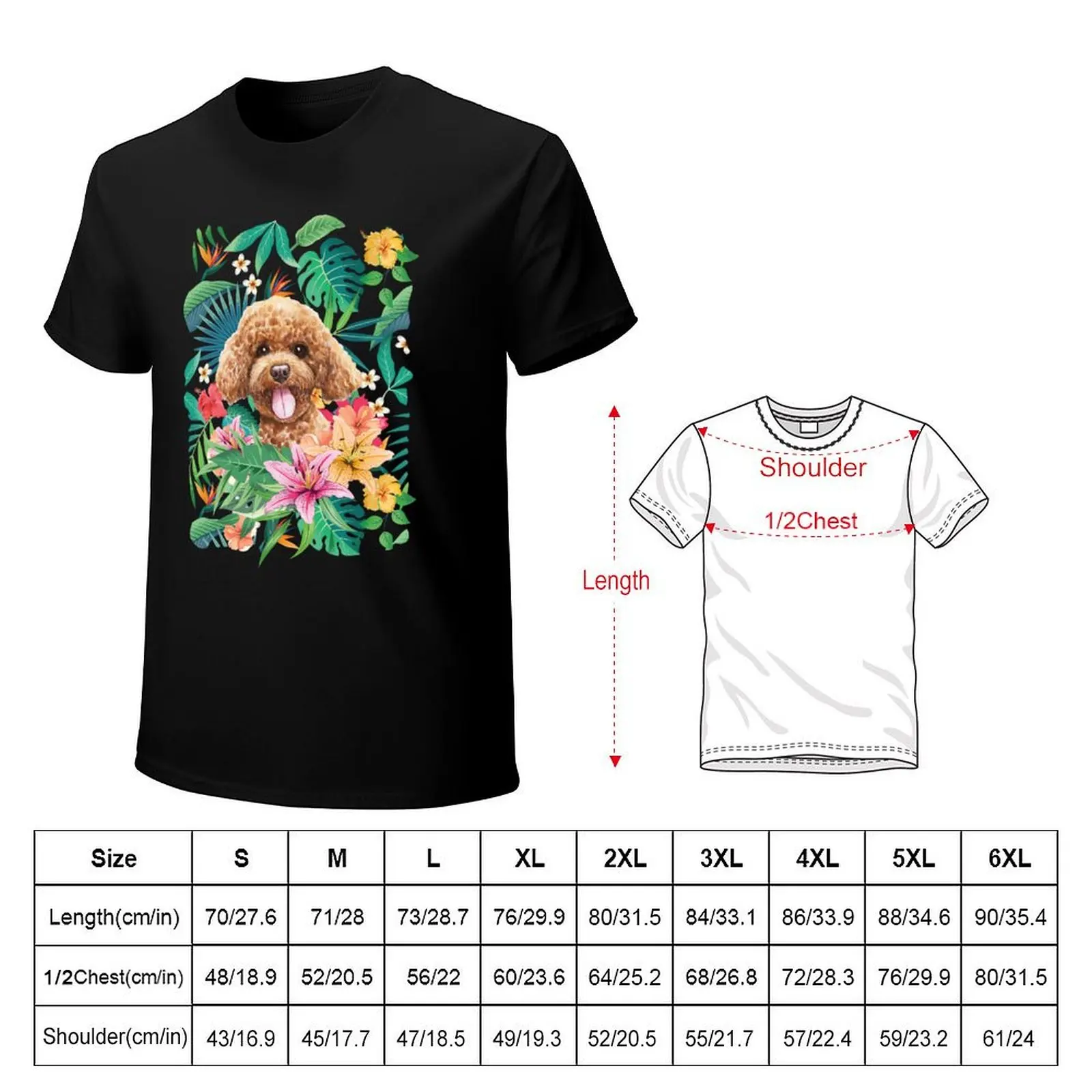 Tropical Red Toy Poodle 1 T-Shirt Breathable Gym Short Sleeve T-Shirt