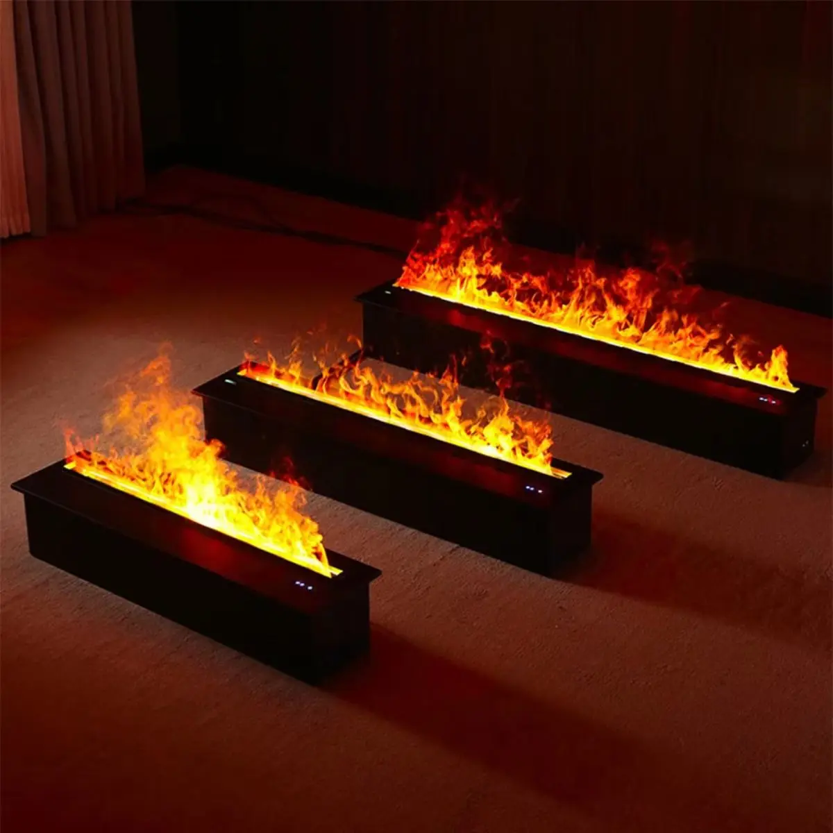 Fireplace Factory Direct Remote Control And App Control 64 Color LED Flame Indoor Humidifier 70-300cm 3D Water Fireplace