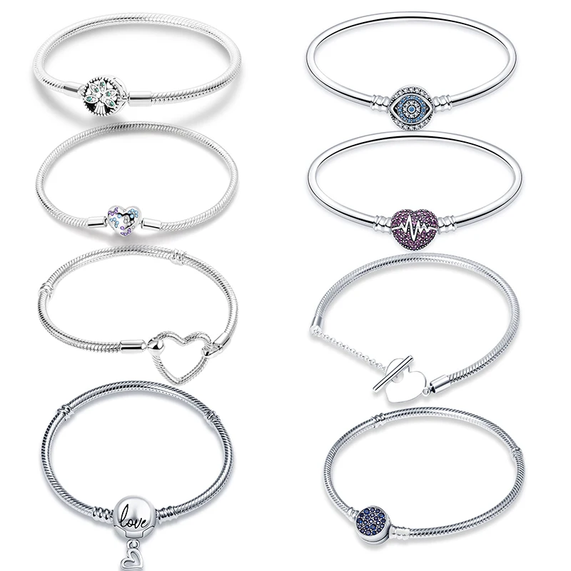 

Bracelet 925 Sterling Silver Love Butterfly Zircon Tree of Life 925 Silver For Original Women Bracelet Pendant Bead Jewelry Gift