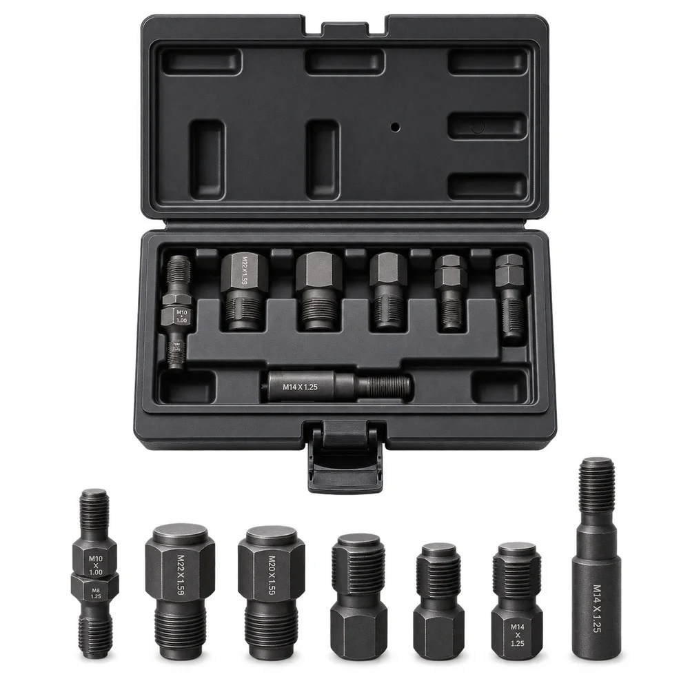 7PCS O2 Sensor Spark Thread Restorer Kit With Tap Sockets For M10 FOR M14 M20 FOR M22 Cars Trucks Mechanic Tool