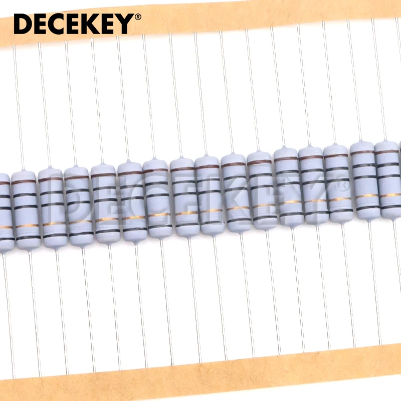 Resistencia de bobinado de alambre 20 piezas, 0,1r, 5%, 0,05, 0,1, 0,22, 0,33, 0,47, 1, 0,5, 3, 2,2, 4,7, 5,1, 10, 22, 47, 51, 6,8 ohm, 2W, 100