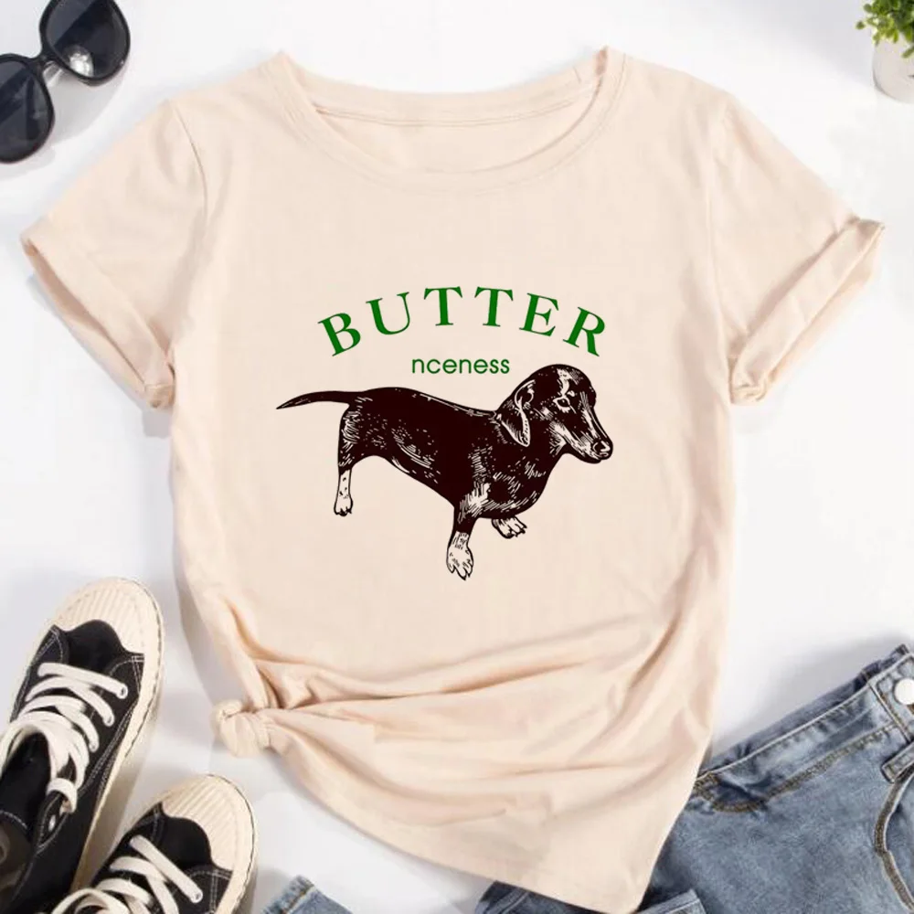 Camiseta de Perro Salchicha para mujer, ropa de calle, camisetas divertidas para niña