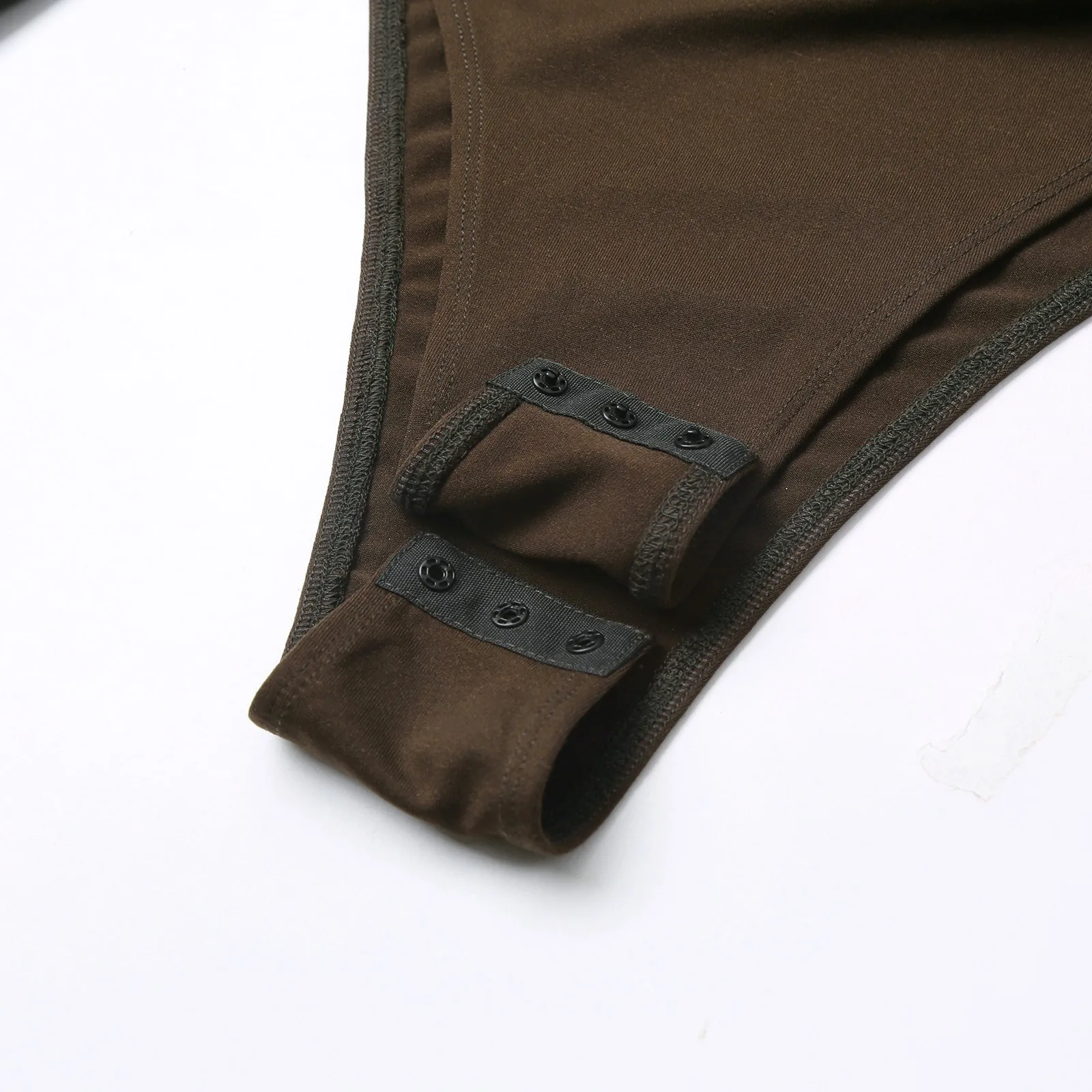 ملابس داخلية نسائية قاع رقبة دائرية وأكمام طويلة رومبير للتخسيس قطع علوية أساسية إغلاق متين ملابس Y2k تي شيرت #5