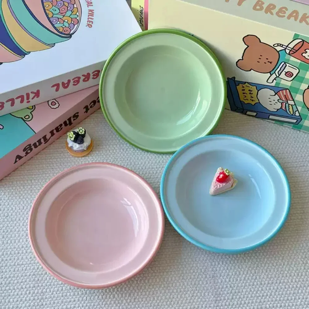 Vintage Oval Ceramic Fish Plate Korean Style Soup Salad Pasta Serving Dish Tableware, Customized