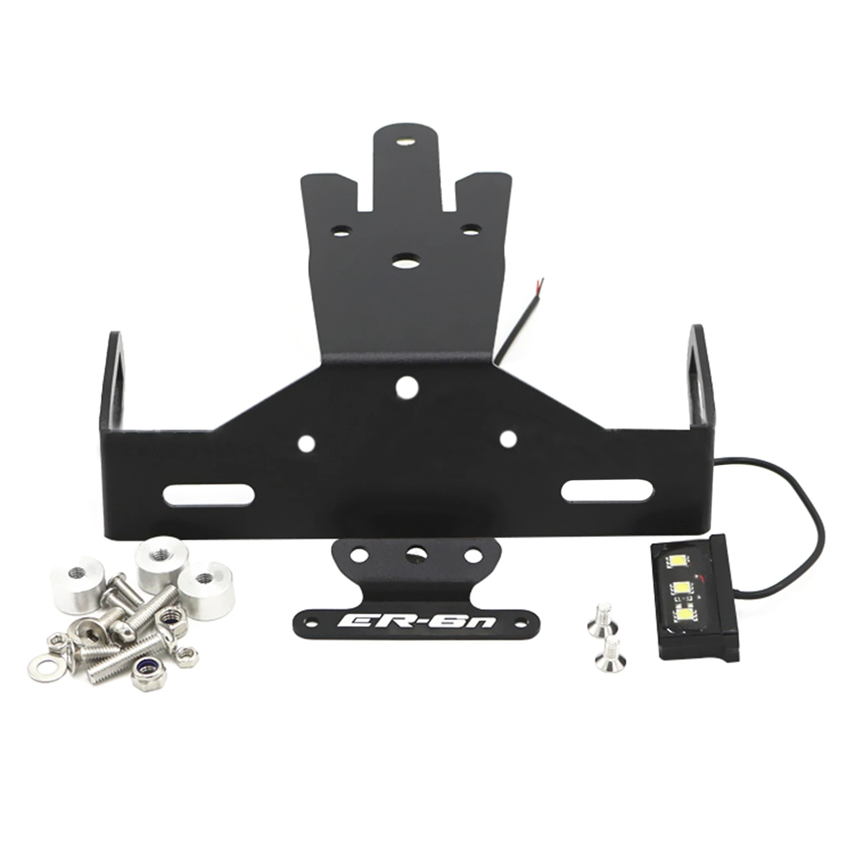 

Motorcycle Black License Plate Holder License Bracket Tail Tidy Fender Eliminator for Kawasaki ER6N 2012-2016